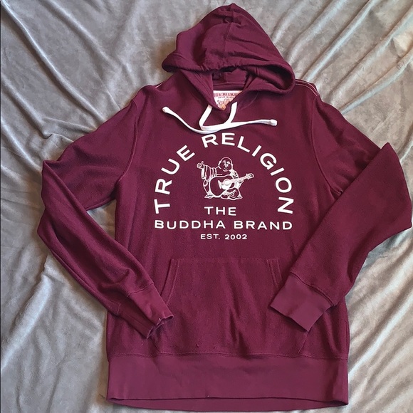 true religion burgundy hoodie